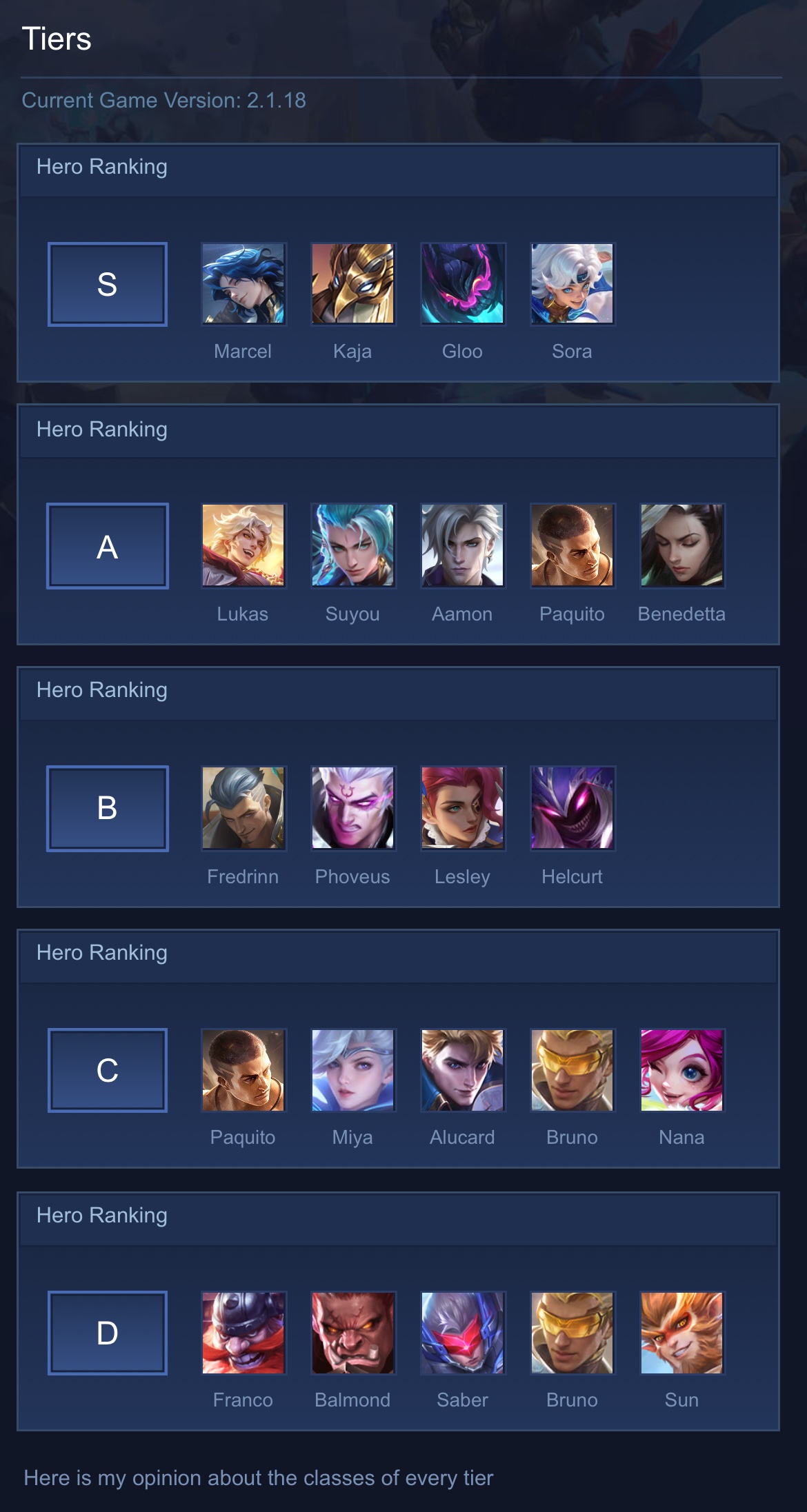 Tiers