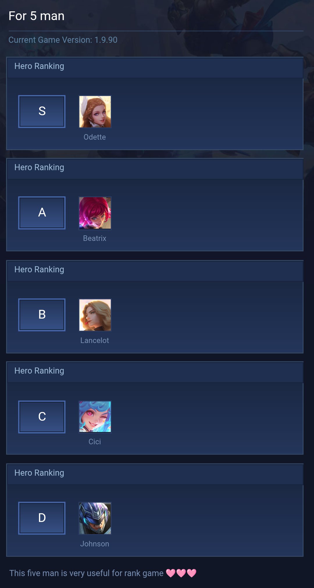 For 5 man