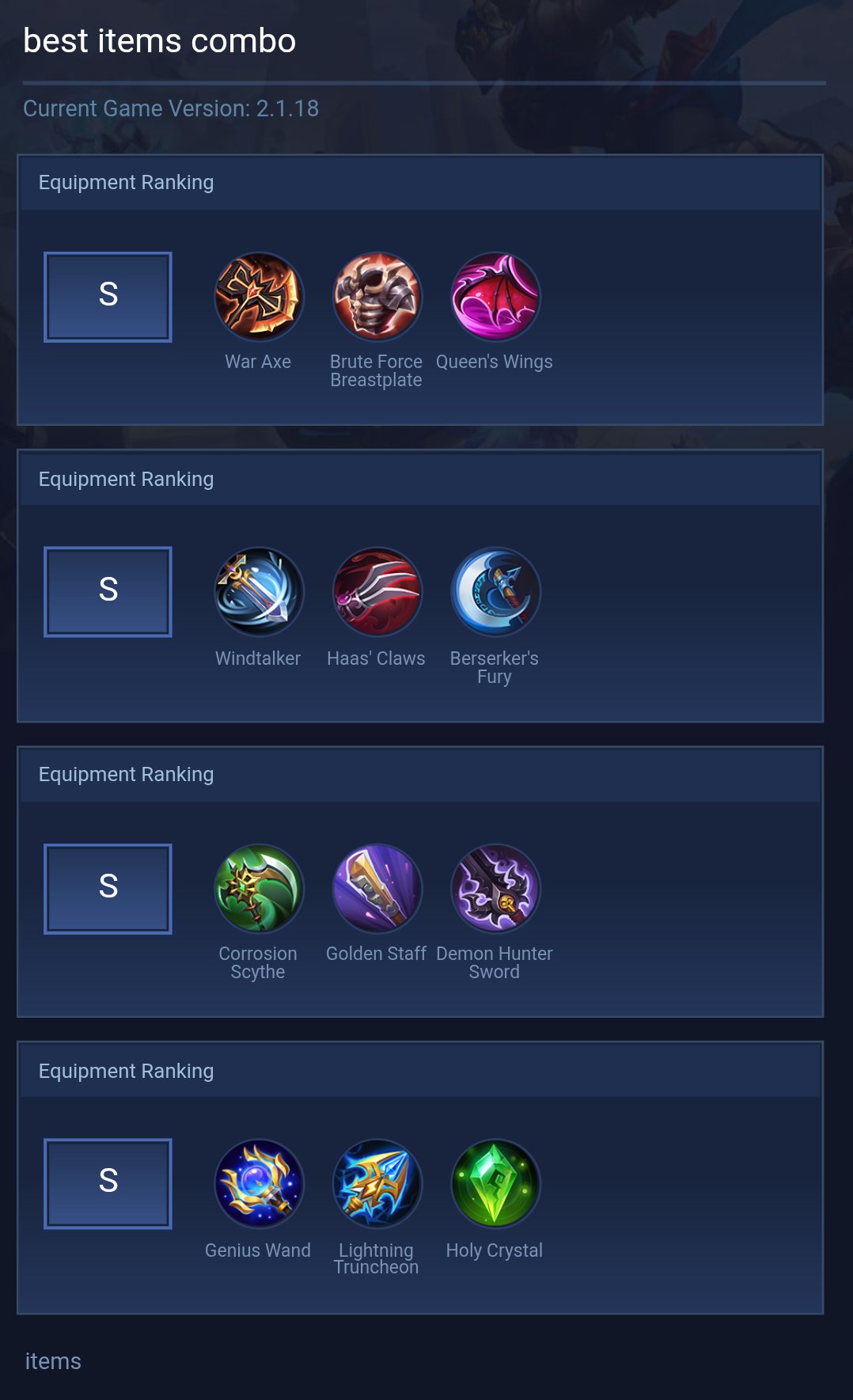 best items combo