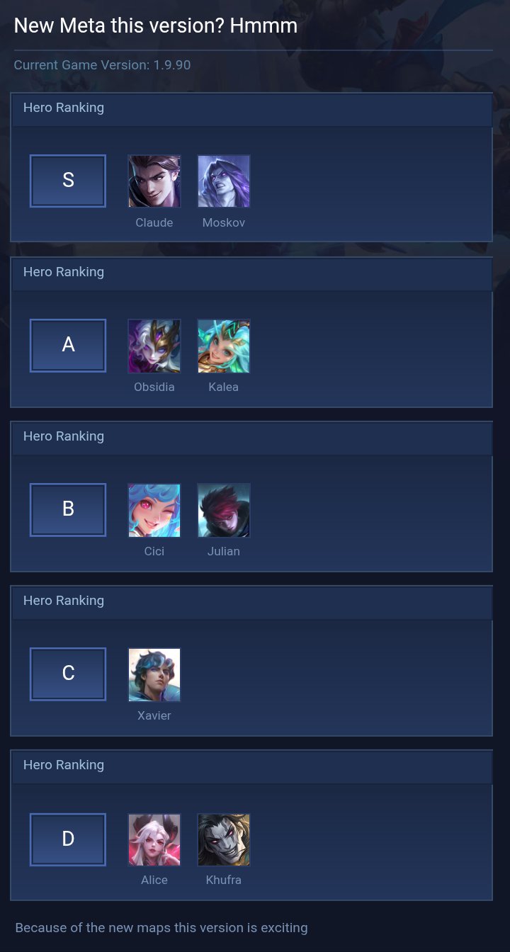 New Meta this version? Hmmm