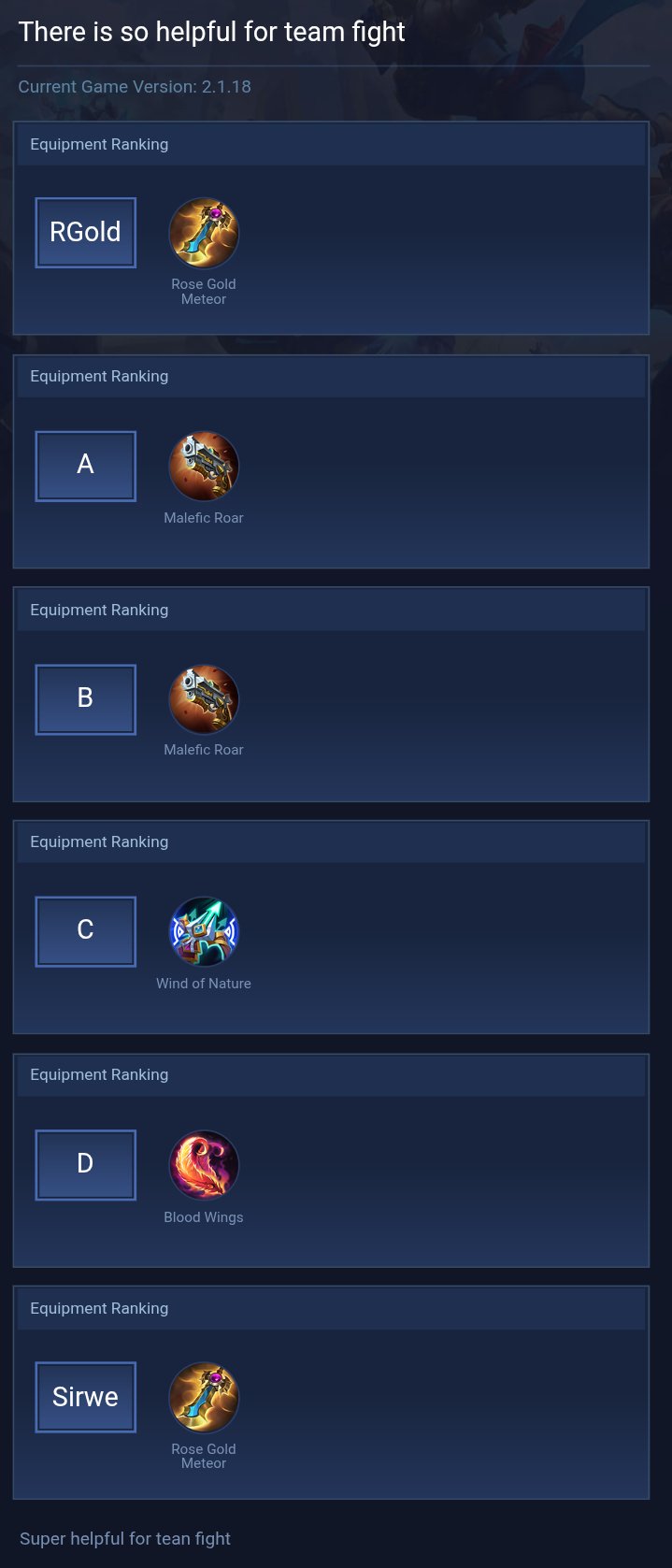 There is so helpful for team fight