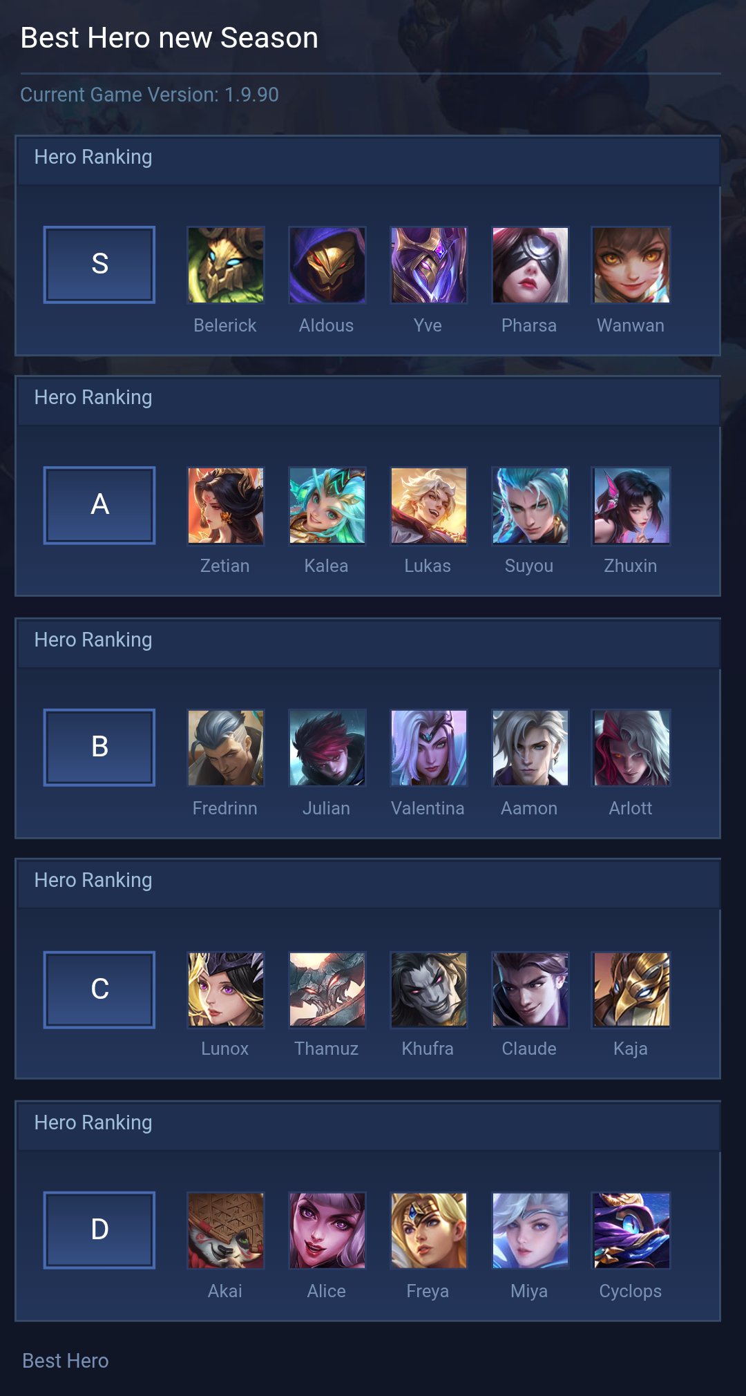 Best Hero new Season