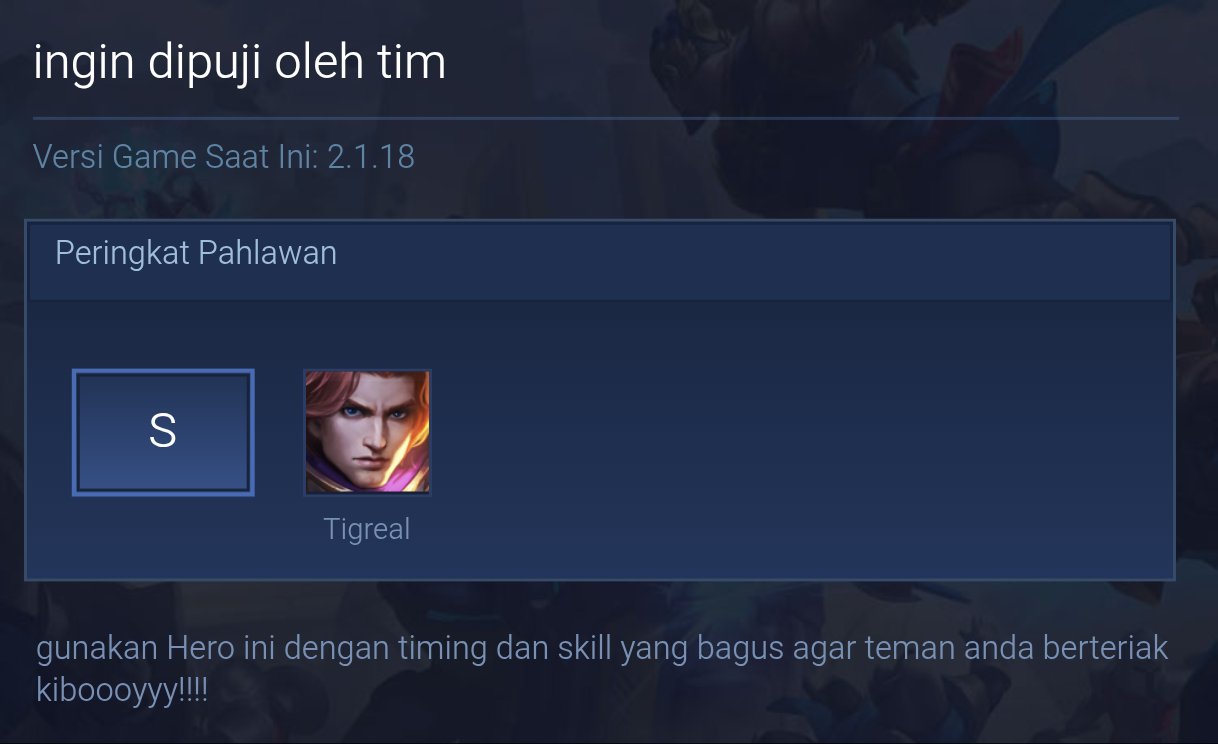 ingin di puji oleh tim