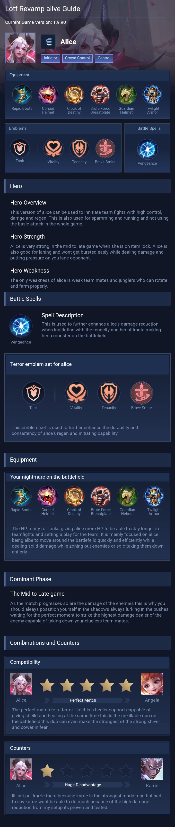 Lotf Revamp alive Guide