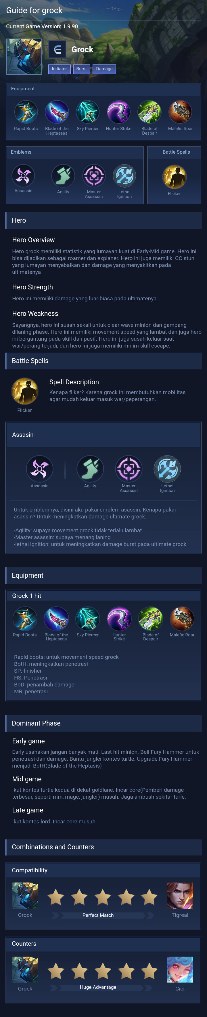 Guide for grock