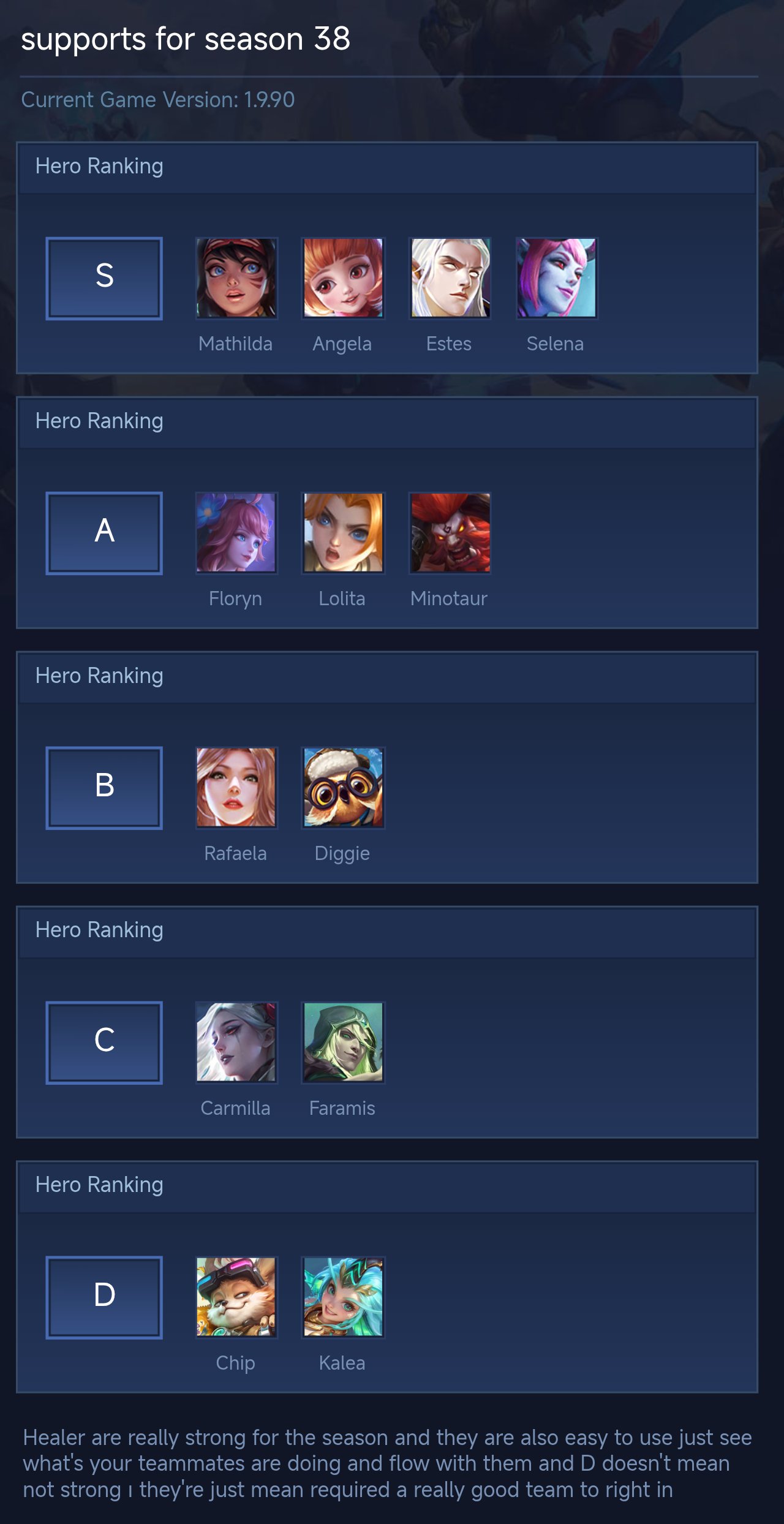 supports for season 38