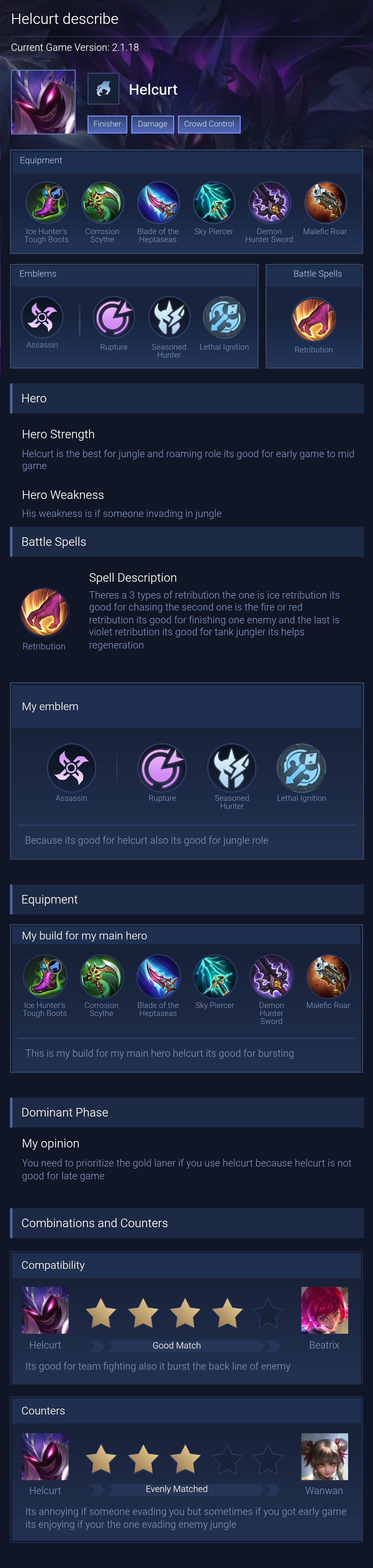 Helcurt describe
