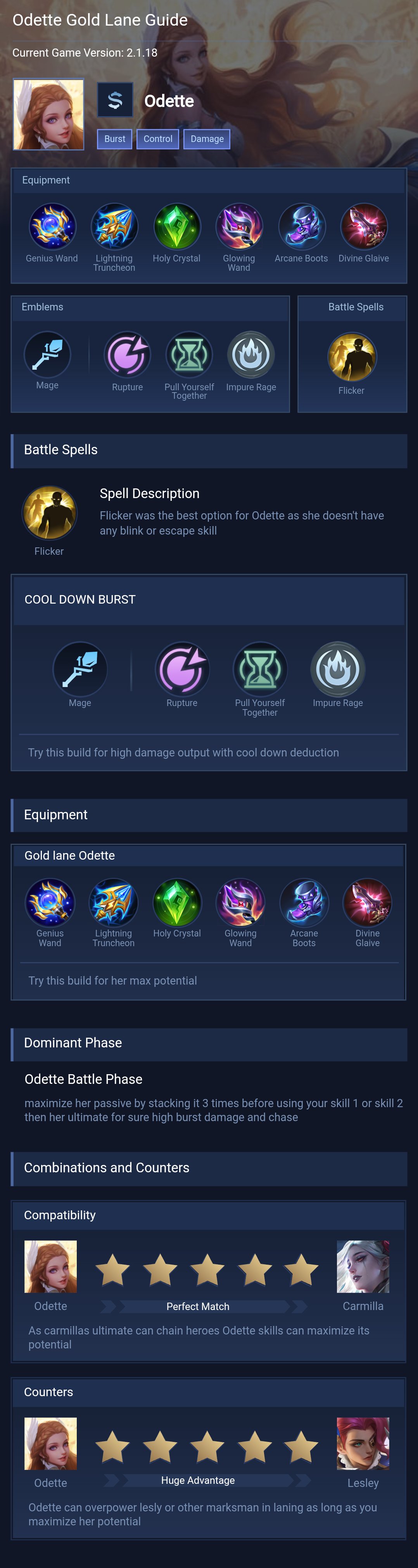 Odette Gold Lane Guide