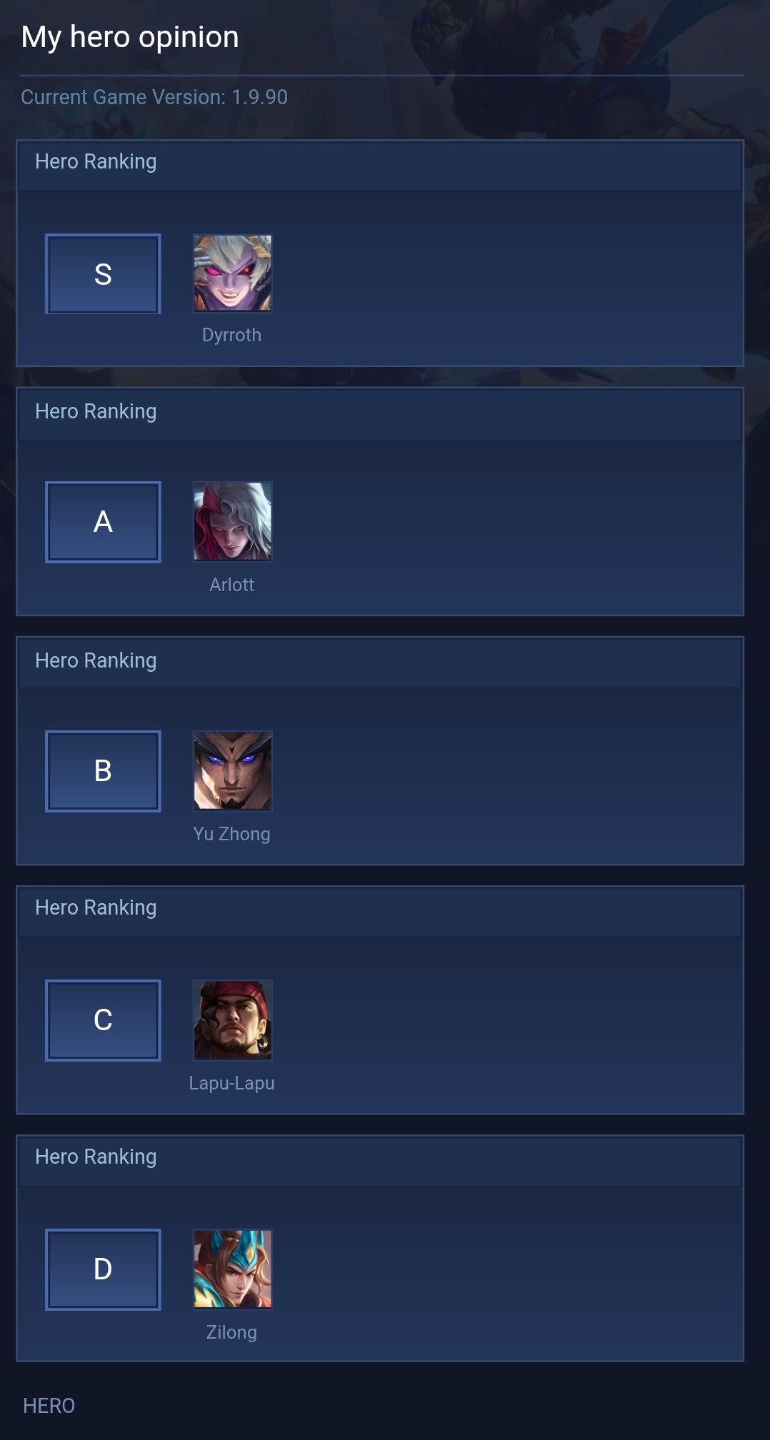My hero opinion