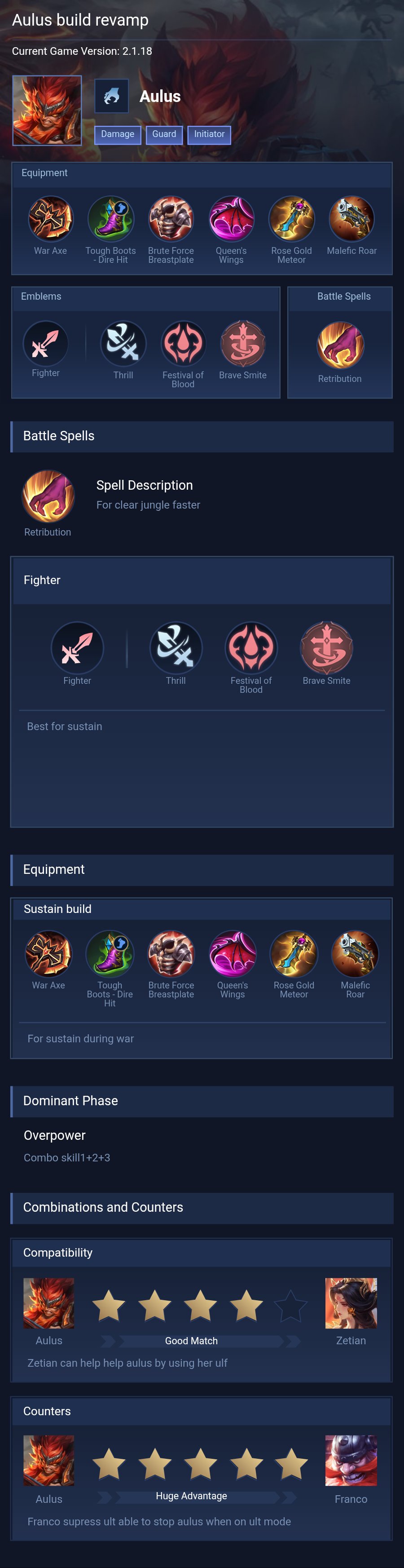 Aulus build revamp