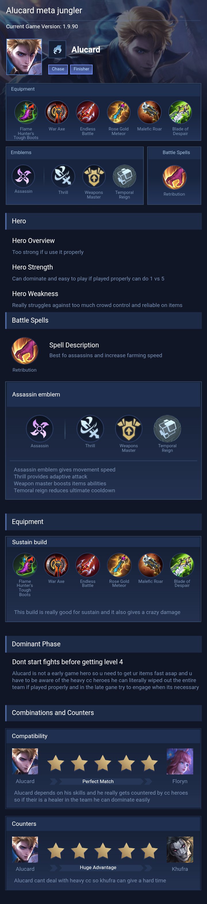 Alucard meta jungler