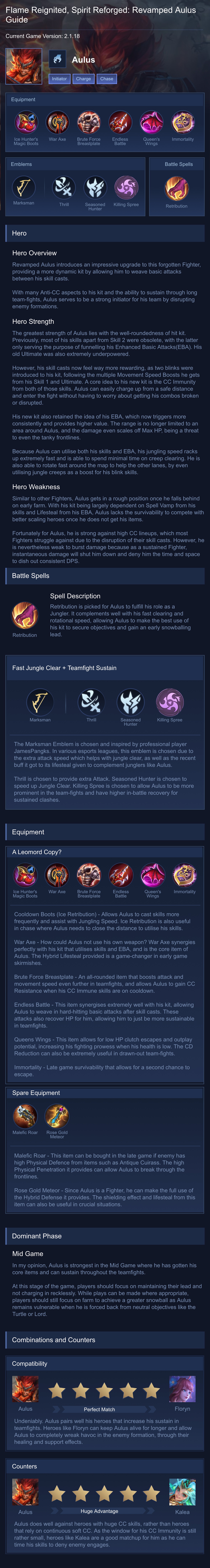 Flame Reignited, Spirit Reforged: Revamped Aulus Guide