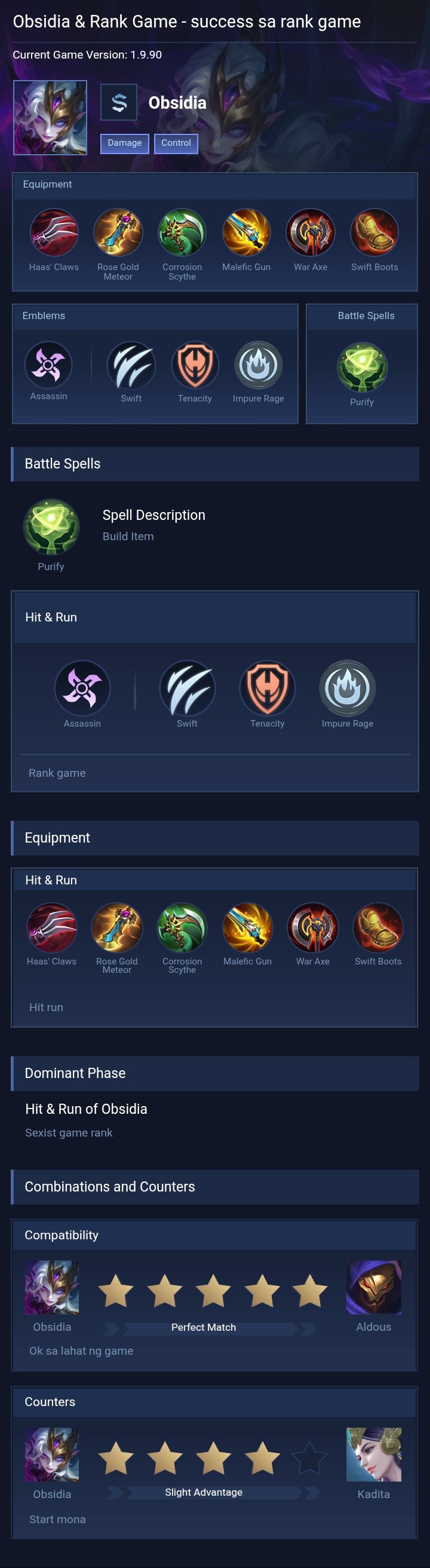 Obsidia & Rank Game - success sa rank game