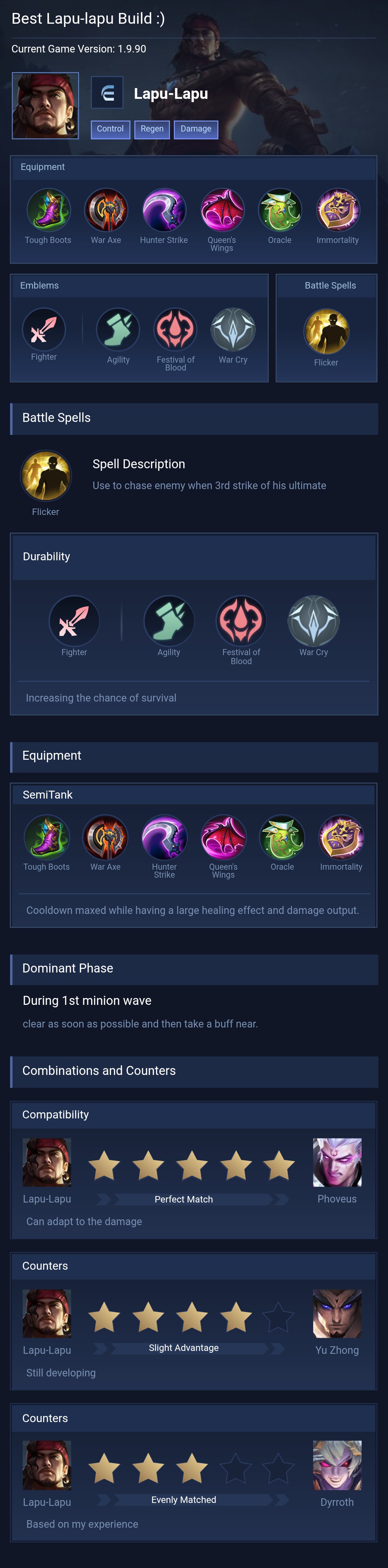 Best Lapu-lapu Build :)