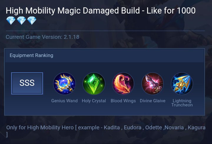 High Mobility Magic Damaged Build - Like for 1000 ๐๐๐