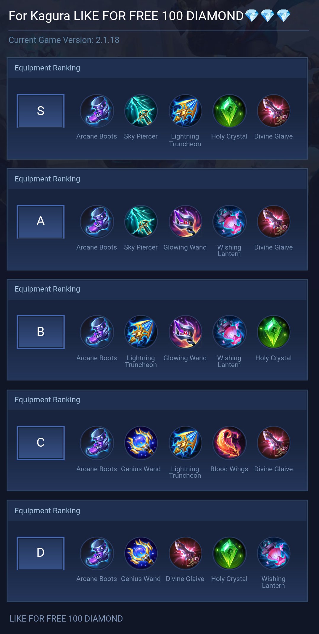For Kagura LIKE FOR FREE 100 DIAMOND💎💎💎
