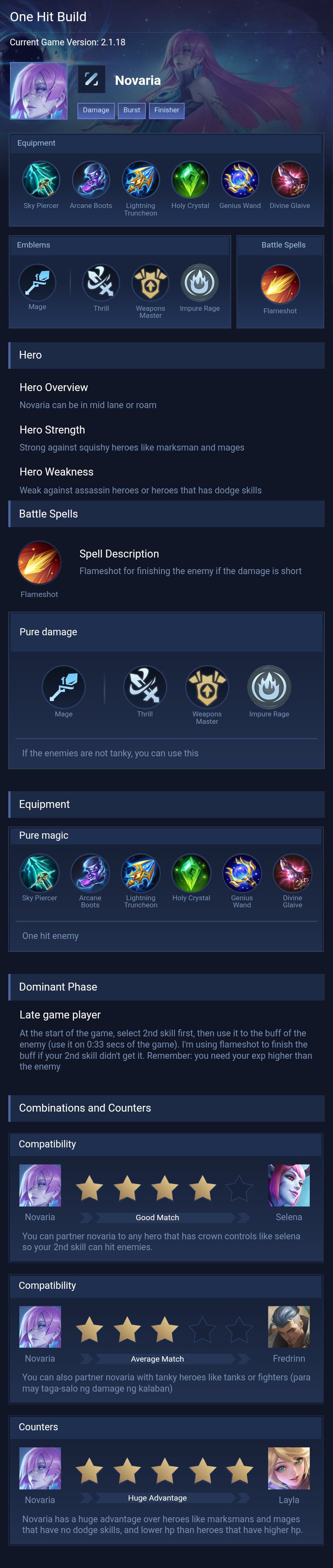 One Hit Build