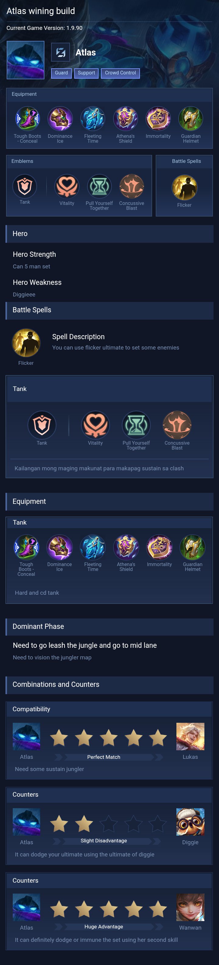 Atlas wining build