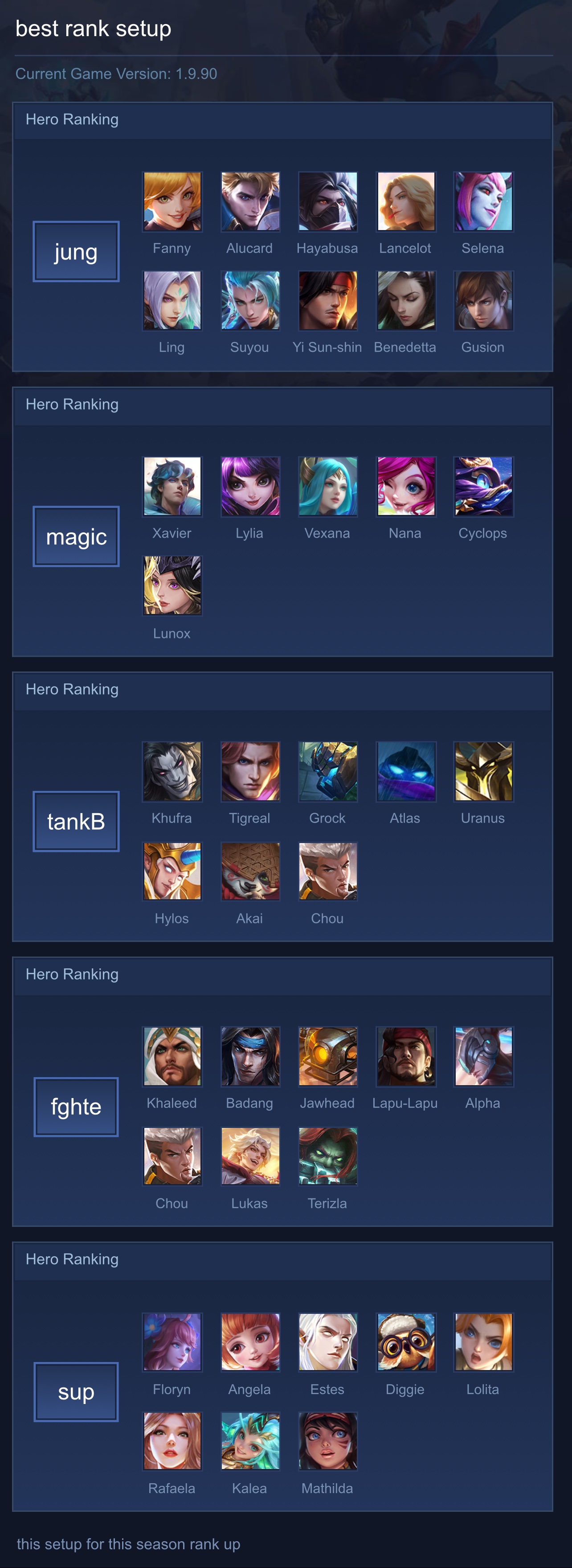 best rank setup