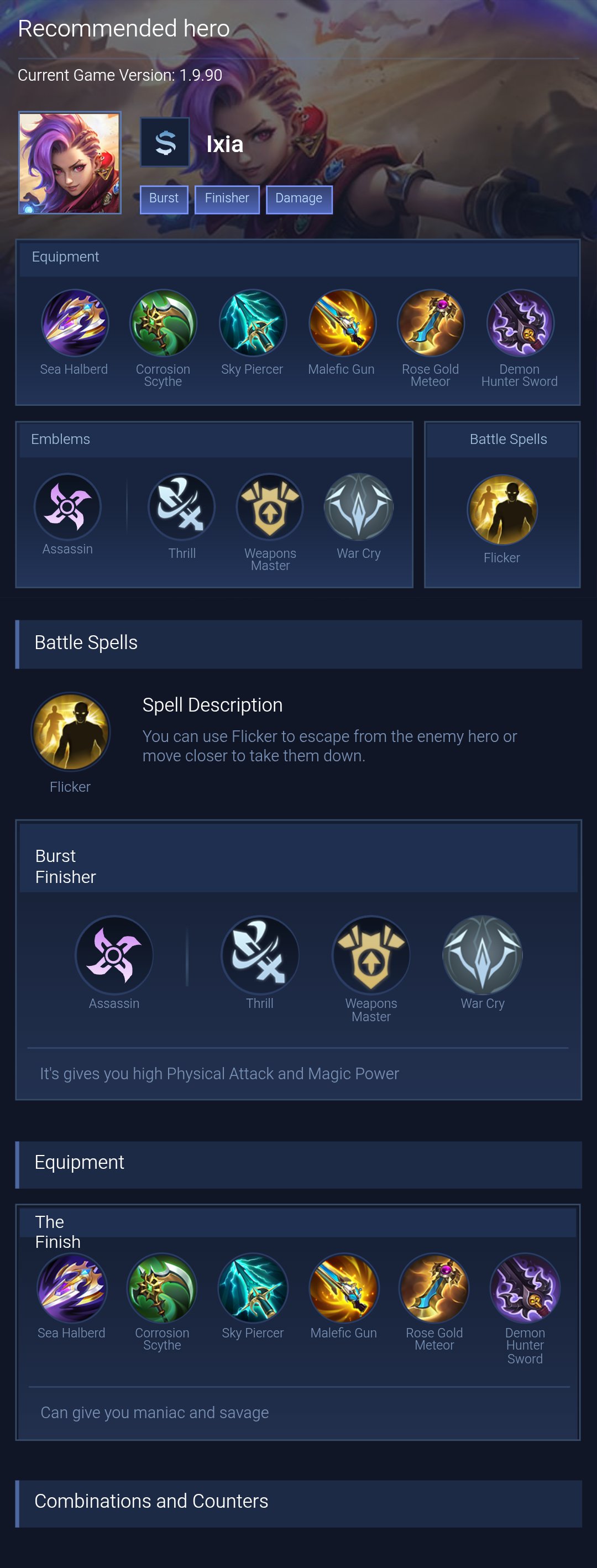 Recommended hero
