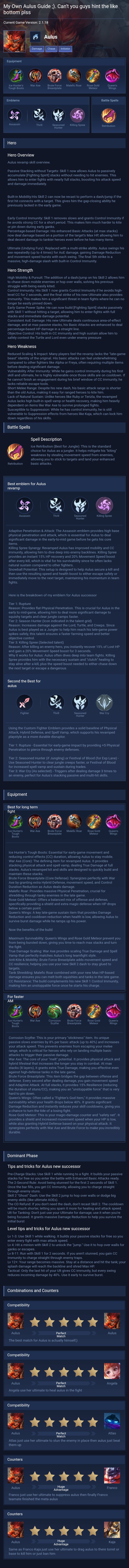 My Own Aulus Guide ;). Can't you guys hint the like bottom plss