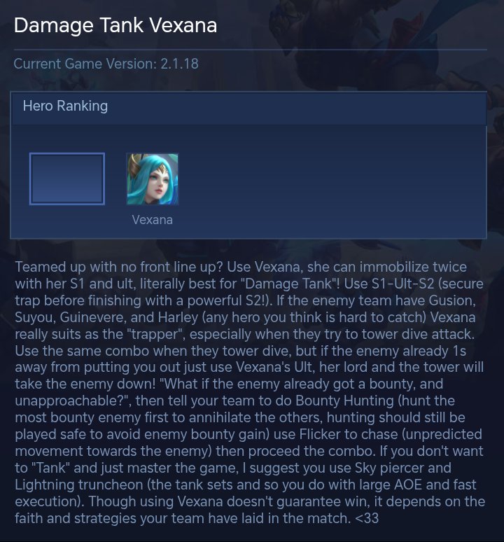 Damage Tank Vexana